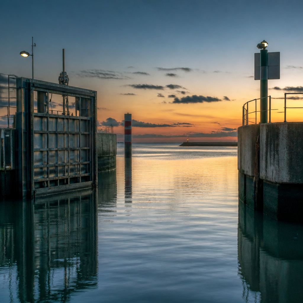 Tide gate maintenance shifts evening sailings by twenty minutes